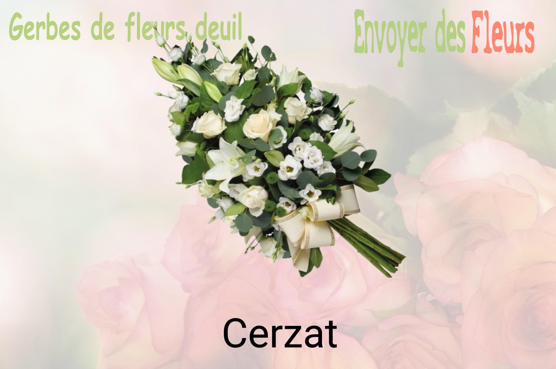 Gerbe de fleurs de deuil livrée à Cerzat